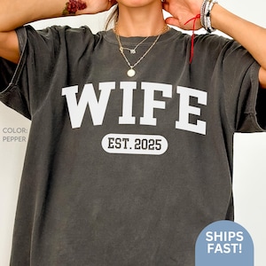 Funny Husband + Wife matching shi, custom EST Year, Anniversary gift for husband/wife, couple outfit, 5th 10th 20th 25th C505_Wife