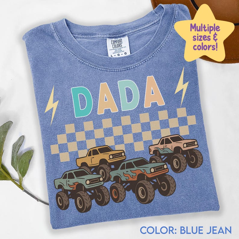 Monster Truck Dada Shirt, Fathers Day Shirt, Family Birthday Party Shirt, Monster Truck Dad Shirt, Monster Jam Shirt, Comfort Colors C529 image 4