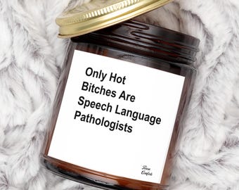 SLP Gift World's Best Speech Language Pathologist Custom Candle Funny Unique Handmade For Speech Therapist Therapy Personalized