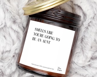 Aunt Pregnancy Announcement Personalized Gift For Aunt You Are Going To Be Aunt Baby Reveal Baby Reveal Custom Candle Gift For Second