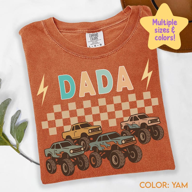 Monster Truck Dada Shirt, Fathers Day Shirt, Family Birthday Party Shirt, Monster Truck Dad Shirt, Monster Jam Shirt, Comfort Colors C529 image 1