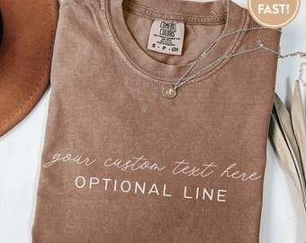 Custom Comfort Colors Shirt, Custom Text T-Shirt, Personalized Tshirt, Customizable Matching Shirts, Special Gift For Her Him, Party C500