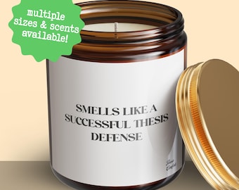 Dissertation Defense Gift Dissertation Defense Success Custom Candle Funny Handmade For PhD Doctoral Candidates For Grad Students