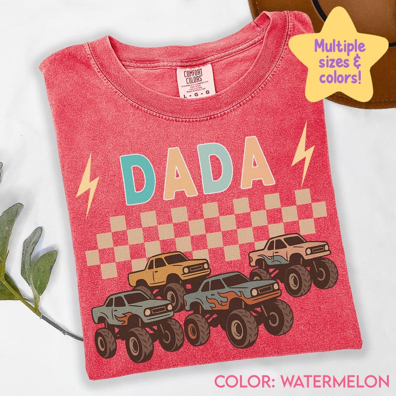 Monster Truck Dada Shirt, Fathers Day Shirt, Family Birthday Party Shirt, Monster Truck Dad Shirt, Monster Jam Shirt, Comfort Colors C529 image 5