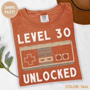 30th Birthday Gift For Him, 30 Birthday Shirt For Men Women, Level 30 Unlocked, Gamer Party Shirts C525_30 image 8
