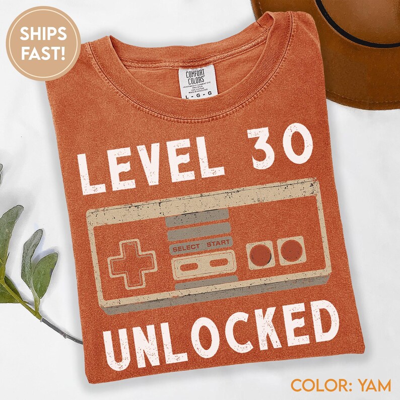 30th Birthday Gift For Him, 30 Birthday Shirt For Men Women, Level 30 Unlocked, Gamer Party Shirts C525_30 image 8