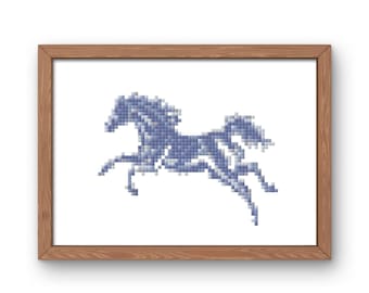 Patrón PDF de punto de cruz de silueta de caballo
