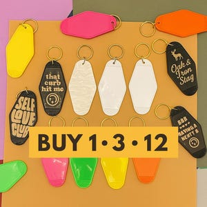 Personalized Retro Motel Keychain: Custom Funny Saying Tag