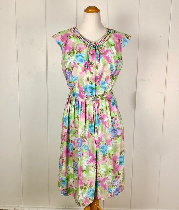 50's floral pastel summer dress