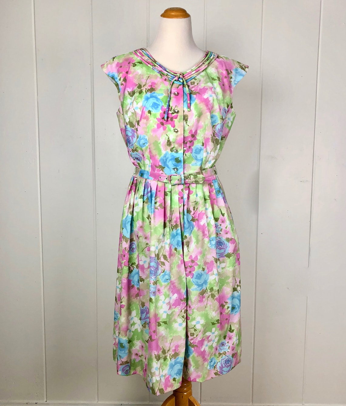 50's floral pastel summer dress | Etsy