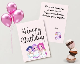 KPop Demon Huntr/x Birthday Card | Blank Cards| Printable