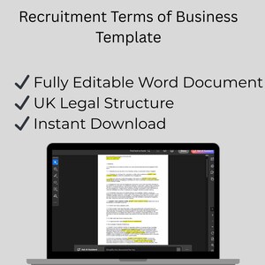 Recruitment Terms of Business Template UK – Editable Client Agreement for Agencies