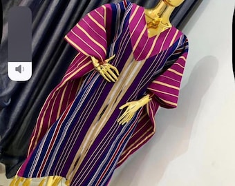 Handwoven Aso-Oke Kaftan Gown – Yoruba Wedding, Owambe Outfit