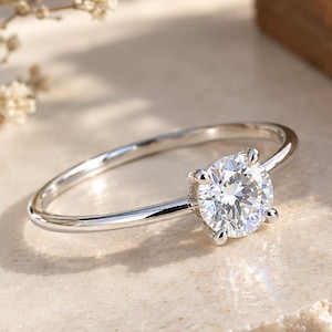 925 Sterling Silver Moissanite Engagement Ring: Big Huge Diamond Ring