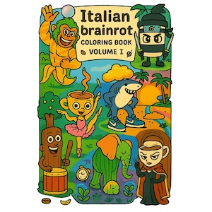 35 Pages / Brainrot Coloring Pages / PDF File/ Digital Download/ A4 Size/ Kids Coloring Activity/  Brainrot Coloring Sheets