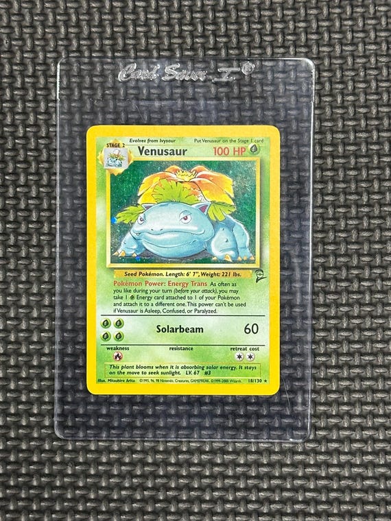 Venusaur Holo 18/130  1999-2000 Base Set Pokmon Card  WOTC Vintage  Holographic Rare TCG - Etsy Israel