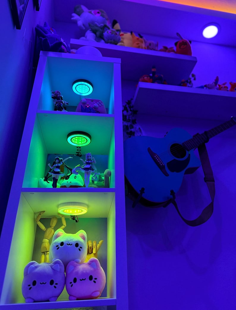 Lustro sufitowe RGB Infinity [3 sztuki] – WS2812B – zmieniająca kolor lampa LED do półek, szafek i stanowisk do gier z kontrolerem | Druk 3D zdjęcie 13
