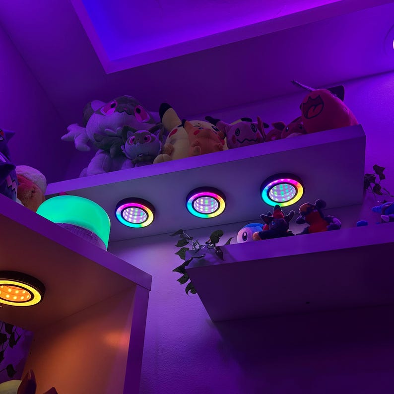 Lustro sufitowe RGB Infinity [3 sztuki] – WS2812B – zmieniająca kolor lampa LED do półek, szafek i stanowisk do gier z kontrolerem | Druk 3D zdjęcie 1