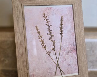 Handmade Dried Flower Collage in Natural Frame