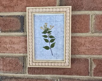 Handmade Dried Flower Collage in Decorative Natural Frame