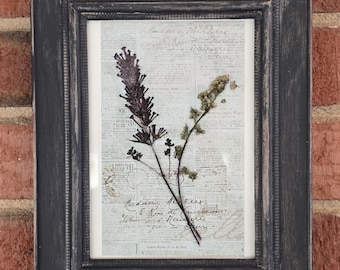 Rustic Handmade Framed Dried Flower Collage