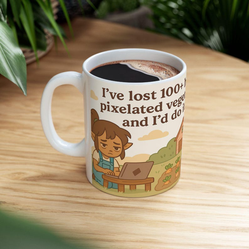 Caneca inspirada em Stardew Valley, estilo fazenda, perfeita para gamers. Ideal para decorar sua cozinha com estilo cottagecore. imagem 7