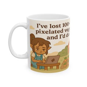 Caneca inspirada em Stardew Valley, estilo fazenda, perfeita para gamers. Ideal para decorar sua cozinha com estilo cottagecore. imagem 4