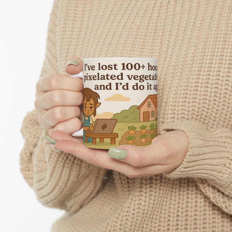 Caneca inspirada em Stardew Valley, estilo fazenda, perfeita para gamers. Ideal para decorar sua cozinha com estilo cottagecore. imagem 8