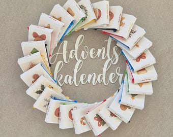 Calendário do Advento Ritter Sport Mini banderolas – pré-impressas com doces motivos natalinos, para calendários do advento de chocolate DIY – por CarryFee