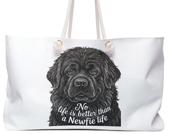 Newfoundland Dog Portrait Weekender Bag | "No life is better than a Newfie life"