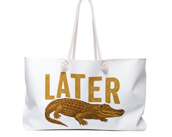 Later Alligator Weekender Bag | Crocodile Graphic Travel Tote