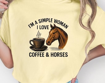 Coffee and Horses T-Shirt: Unisex Equestrian Gift