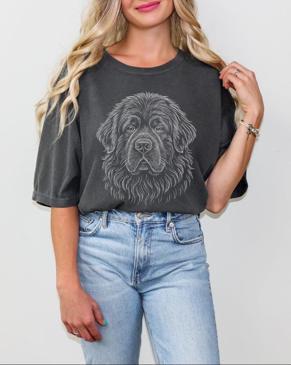 Newfoundland Dog T-Shirt: Unisex Garment-Dyed Tee, Dog Lover Gift