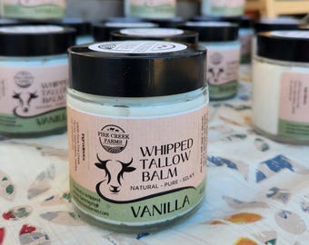 Opgeklopte talgbalsem | Natuurlijke gezichts- en bodycrème | Babyveilige huidverzorging | Finger Lakes-talg
