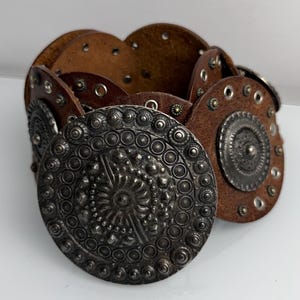 Streets Ahead Wide Leather Grommet Belt Made in USA Brown Boho Festival Style Streets Ahead | Accessories | Streets Ahead Statement Belt  main image 3