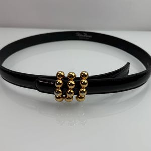 Paloma Picasso Black Patent Leather Gold XXX  Belt Paloma Picasso | Accessories | Paloma Picasso Black Patent  main image 4