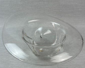 Rare Brillante Italy Hand Blown Clear Glass Cowboy Hat Award/Bowl