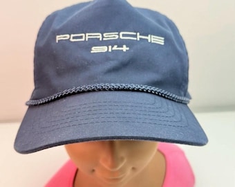 ULTRA RARE Vintage Blue Porsche 914 embroidered trucker hat with rope