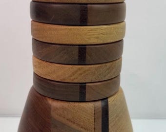 Vintage David Collier 94’ Signed "Rainbow Storm" Wood Oil Filled 9" Kaleidoscope