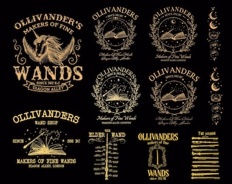 Olli.vanders Wand Shop PNG Bundle, Magic Wands Png, Wiz.ard Book Png, Universal Trip Png, Magical Wi.zard Castle Book, Digital Download