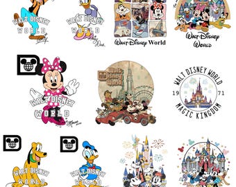 Disney Family Vacation PNG Bundle, Retro Walt Disney World Shirt Design, Vintage Mickey Minnie Goofy Pluto, Magic Kingdom Digital Download