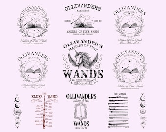 Olli.vanders Wand Shop PNG Bundle, Wiz.ard Book Png,  Magic Wands Png, Magical Wi.zard Castle Book, Universal Trip Png, Digital Download