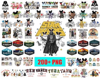 Star Wars Png Bundle, Dis.ney Star Wars Png, Retro Star Wars Png, May The 4th Be With You, Family Trip 2026, Darth Vader Baby Yoda Chewbaca