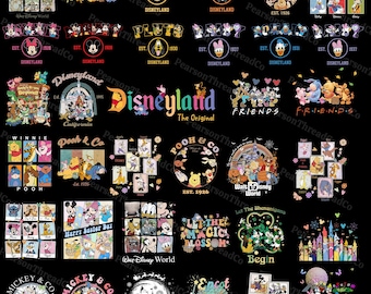 Disney All Character Png Bundle, Mickey and Friends Png, Pooh and Friends Png, Magical Kingdom Png, Family Vacation Png, Disneyland Trip Tee