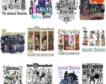 The Haunted Mansion PNG Bundle, Disney Halloween PNG, Haunted Mansion Characters, Mickey Friends, Encanto Stretching Room, Magical Trip DIY