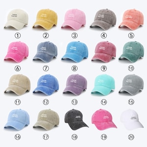 Custom Vintage Embroidered Baseball Cap, Personalized Distressed Dad Hat, Adjustable Washed Cotton Hat with Custom Text Logo, Unisex Gift