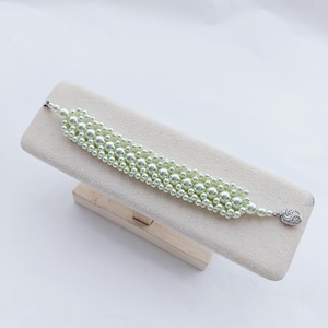 Handmade Bracelet Beaded Jewelry Swarovski Pearls Austria Elegant Luxury Bridal Accessory Custom Gift for Women Wedding Party Jewelry