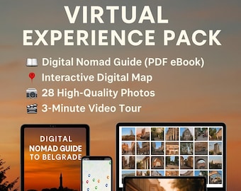 Belgrade Virtual Experience Pack-Travel Guide, 28 Photos, Digital Map & Video Tour (Serbia Nomad Kid)
