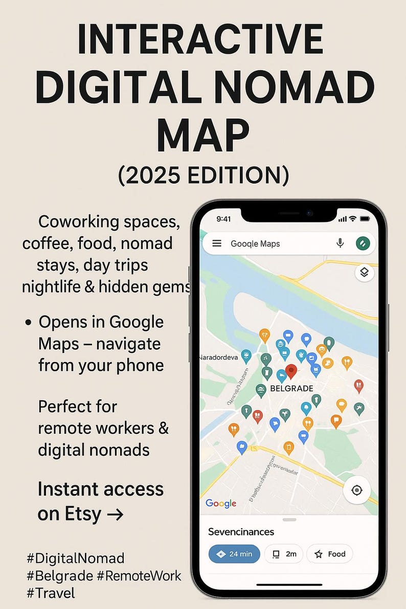 Belgrade Digital Nomad Map 2025: Interactive City Guide (PDF Download ...