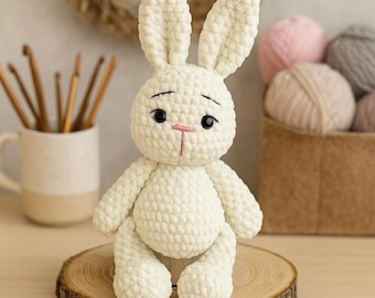 Haakpatroon konijn pdf, amigurumi-tutorial pluche konijn, patroon schattig gehaakt konijntje voor babykamercadeau, haakpatroon konijn
